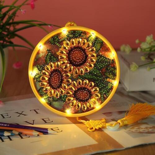 LED Decorative Lights Tassel Hanging Lights DIY Diamond Painting Sunflower Bedroom Night Light Home Decoration Night Light
