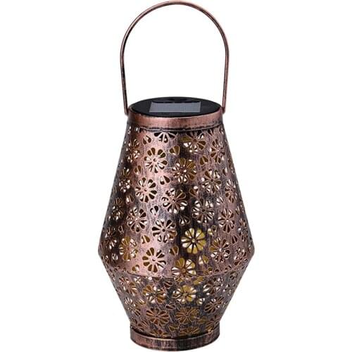 GTBL Solar Lanterns Outdoor, Hanging Solar Lights Waterproof Backyard Garden Decor Retro Metal LED Table Solar Lantern Light