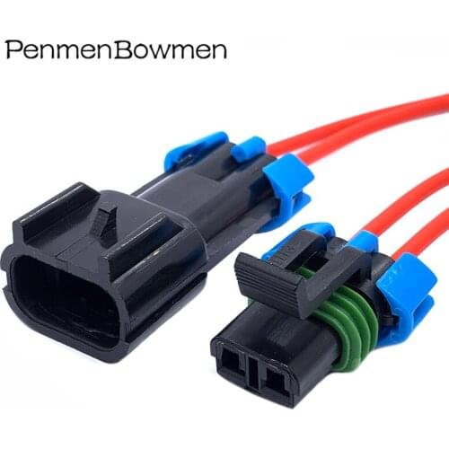 2 Pin Delphi Way GM Weather Pack Waterproof Sensor Fan Electronic Male Female Connector Wire Harness Plug 15300002 15300027