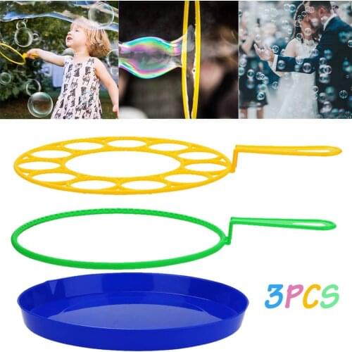 Bubble Wand Tool Soap Bubbles Blowing Toys Funny Bubbles Maker with Tray Interactive Games for Outdoor Playtime Party Birthday