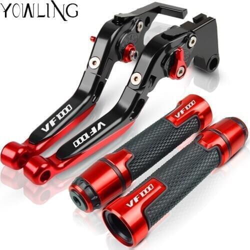 For HONDA VF1000 1984 1985 1986 1987 1988 Motorcycle Accessories Extendable Brake Clutch Levers and Handlebar Hand Grips ends