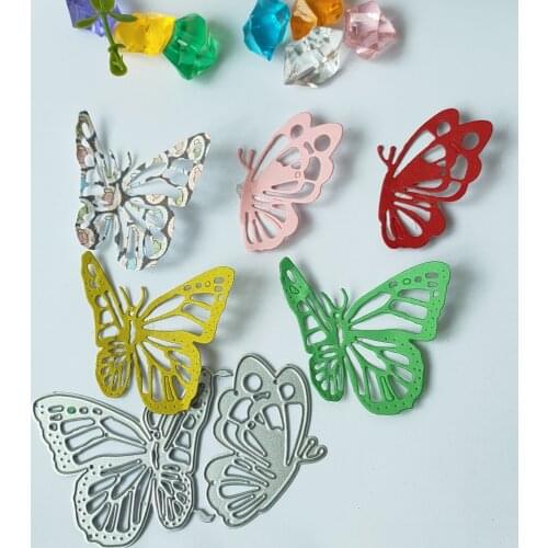 New 2 Butterflies cutting Die mould pattern scrapbook die embossing DIY handicraft paper card photo album metal