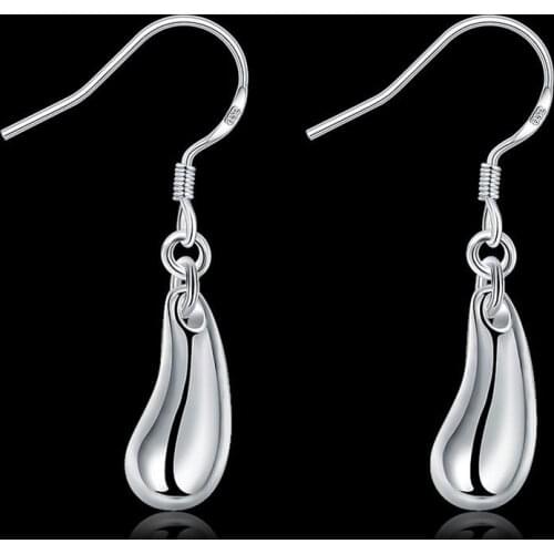 High Quality 925 Sterling Silver Earring for woman Fashion Water droplets long earrings lady birthday gifts fine Jewelry