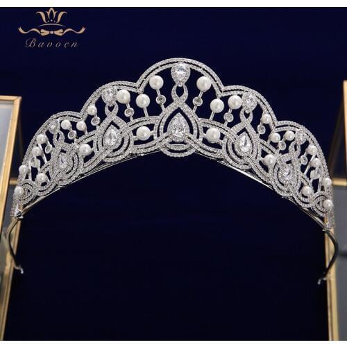 Lady Retro Zircon Crystal Wedding Hair Headbands Brides Tiaras Crowns Headpieces Prom Hair Jewelry