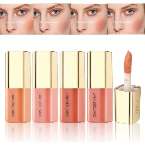 Face Liquid Blush Eyeshadow Blusher 4 Color High Quality Pigment Long Lasting Natural Cheek Blush Cream Makeup Cosmetic