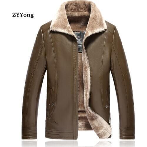 Winter Mens Leather Jacket Warm Thick PU Coat Male Thermal Fleece Jackets Faux Leather Men Brand Clothing Plus Size XL-8XL