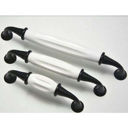 160mm Black White Silver Dresser Pull Drawer Pull Handle Ceramic Kitchen Cabinet Door Handle Porcelain furniture Handle 128 96mm
