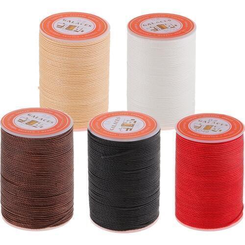 5 Rolls 55M 0.8mm Durable Round Waxed Thread Wax String Leather Sewing Stitching Jewelry Craft