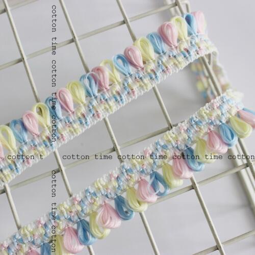 5yards/lot Fringe Tassel Trim 2.5cm drop Macaron Tassel trim Sewing Accessory Colorful Lace Trim for garment