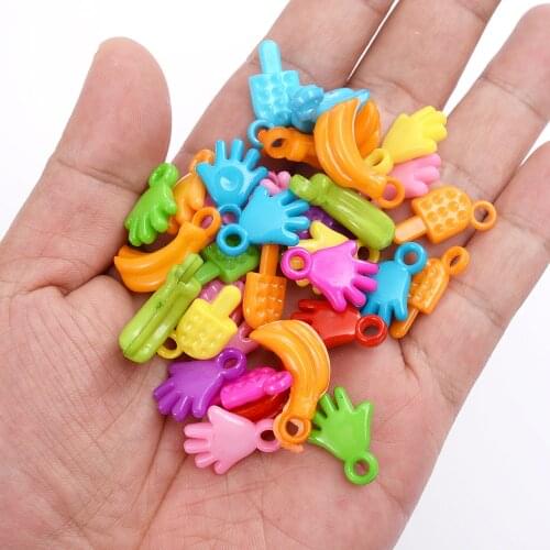 50/100/150 Pcs Acrylic Furit Beads for Jewelry DIY Necklace Making Hands Banana Ice Cream Pendant Bracelet Accessories