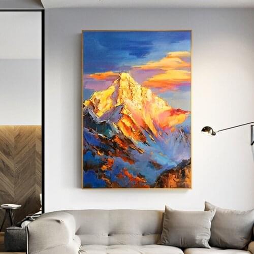Abstract Hand-painted oil painting On Canvas Golden Mountain Paintings Modern Wall Art Room Decor Entrance Decoration painting
