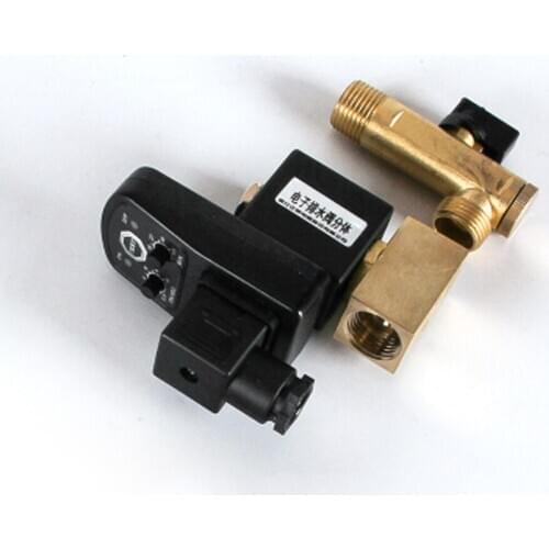 AC 220V 1/2" Electric Timer Auto Water Valve Solenoid Electronic Drain Valve for Air Compressor Condensate DN15