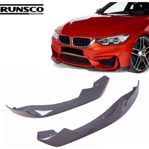 Car Styling AC Style For BMW F80 M3 / F82 M4 2015-2018 Carbon Fiber Front Splitter Lip 2PCS
