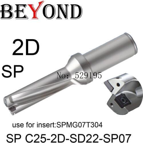 BEYOND Drill 2D 22mm 22.5mm SP C25-2D-SD22-SP07 SD22.5 U Drilling Bit use SPMG SPMG07T304 Indexable Carbide Inserts Tools CNC