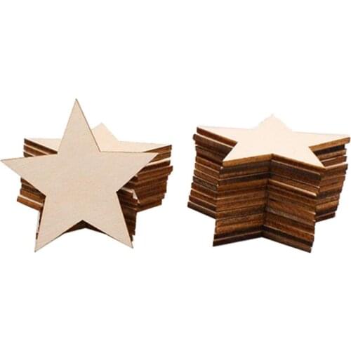 25 Pcs Wood Piece Slices Handicraft Bauble Christmas Home Wall