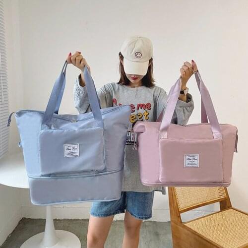 Travel Tote Gym Bag Waterproof Travel Bag Yoga Bag Multifunctional Foldable Expansion Storage Outdoor Bag Dry and Wet Separation