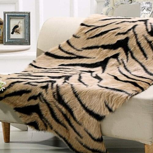Tiger Print Rug Faux Animal Cowhide Area Rug Skin Fur Luxury Soft Carpet Perfectly in Living Room/Bed Room Sofa 23.6x43.5 inch