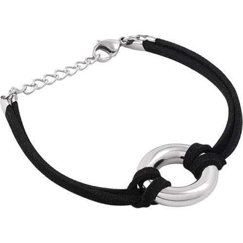 Cool Mens Cremation Ashes Holder Bracelet with Black Pope Stainless Steel Funeral Urn Circle Charm for Memorial Keepsake Jewelry