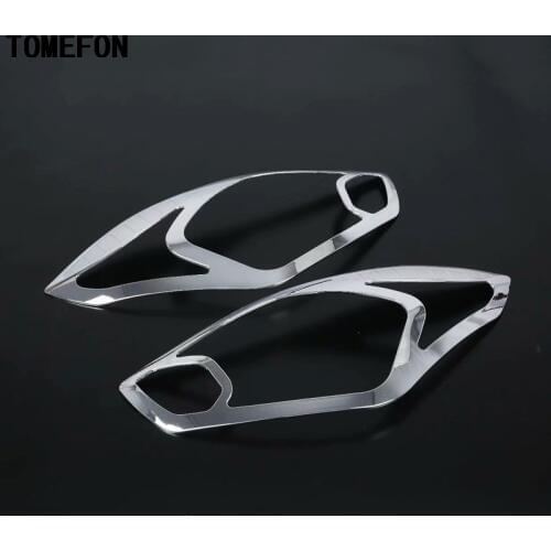 TOMEFON For Suzuki Swift 2017 2018 2019 ABS Chrome Front Light Trim Cover Headlight Head Lamp Sheild Hood Auto Accessories 2pcs