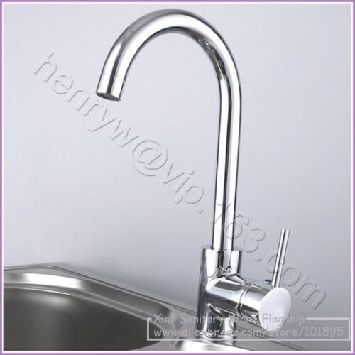L16128 - Luxury Deck Mounted Chrome Finish Brass Material Kitchen Faucet
