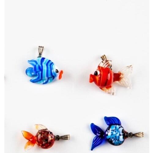 Murano Glass Fish Pendant Mini Handmade 1 pcs