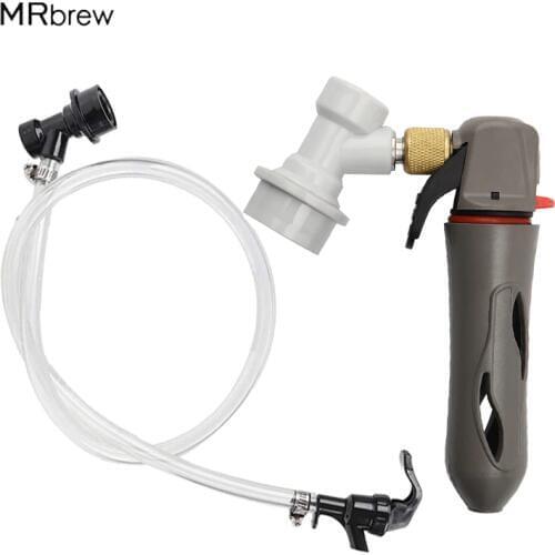 Reusable Portable Draft Beer Dispensing Co2 Gas Keg Charger Gas Kit with 3/16" Liquid Ball Lock Beer Line Assembly