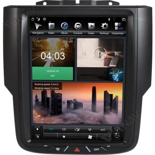 For Dodge RAM 1500 2013-2018 Android Radio HD Full Screen Auto Stereo Receiver Multimedia Player Tape Recorder 10.5 Inch 2Din