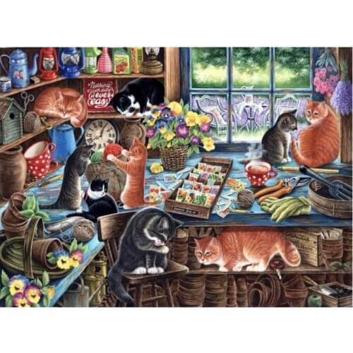 The Craft Shed cat Animal Embroidery Needlework Crafts14CT Counted Unprinted DIY Cross Stitch Kits Handmade Arts Wall Decor