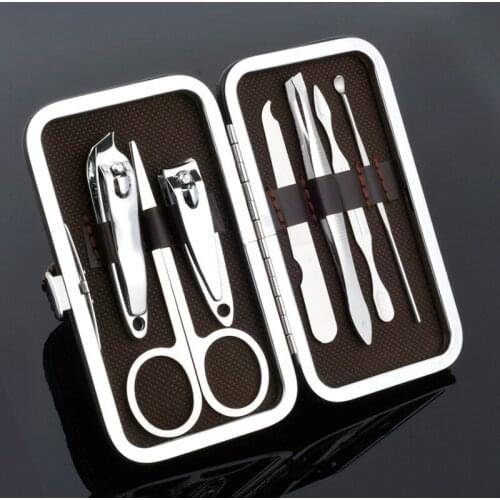 7 Pcs/set Scissors Nail Clippers Set Plucking Tool Stainless Steel Cutter High Quality ( Color By Random)