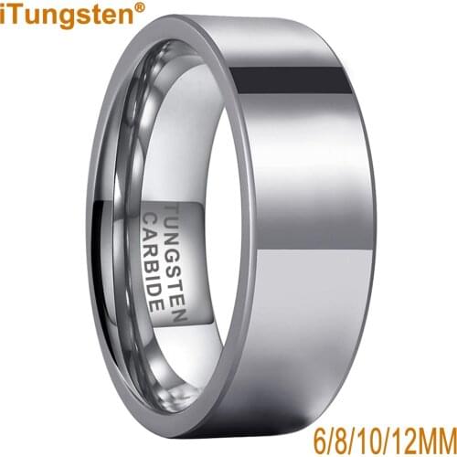 8MM Shiny Tungsten Wedding Band Ring For Men And Women High Polished Pipe Cut Comfort Fit