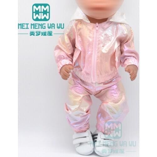 Clothes for doll fit 43-45cm toy new born doll American doll accessories Ultra-thin jacket suit, sequined A-line skirt