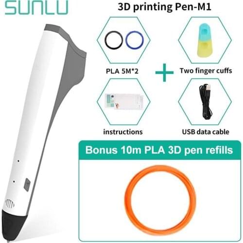 SUNLU Original 3D Printing Pen With USB Cable Drawing DIY Pen Support PLA & PCL Low Temperature Filament Birthday Gift For Kids