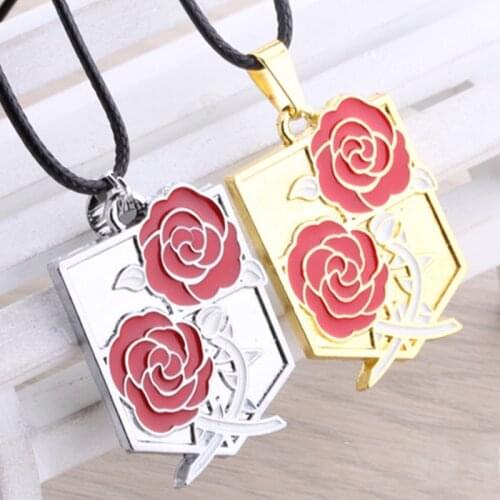 Anime Attack On Titan Necklace Men Survey Corps Logo Rope Chain Pendant Necklace Women Metal Choker Necklace kolye collares