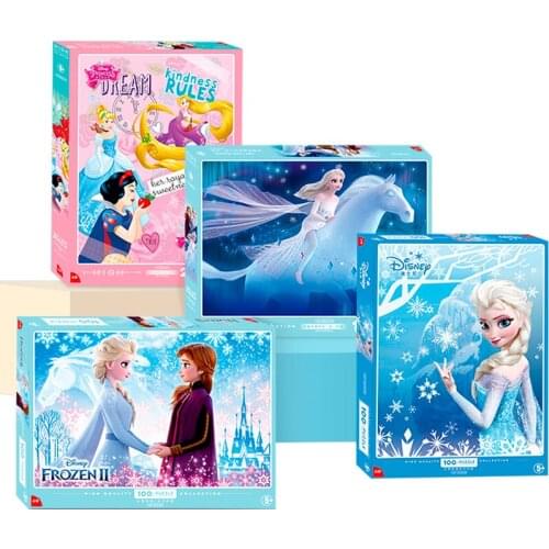Disney Spiderman Frozen Puzzle Car Disney Snow White Puzzle Toy Children Wooden Puzzle Educational Toys for Children 100+200pcs