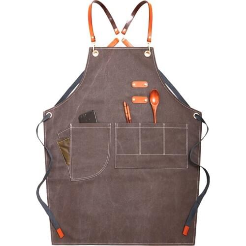 Barista apron denim Korean fashion hairdresser hairdresser men and women overalls floral shop custom LOGO printing