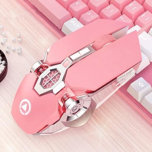 Wire Gaming Mouse Games Mouse Ergonomic 7 Keys Backlit For HP DELL Laptop Computer Notebook PC Gamer Pink Girl Woman Mouse