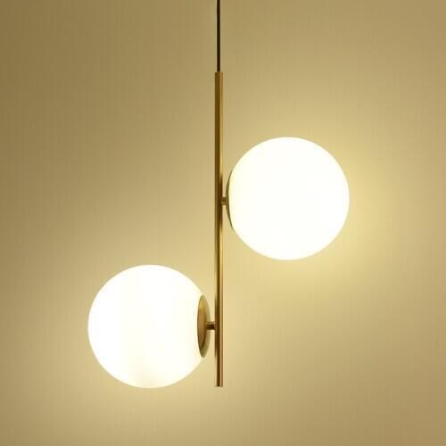 Modern Hanging Lamp Light Led Dinning Bed Room Bedroom Foyer Round Glass Ball Black Gold Nordic Simple Modern Pendant Light Lamp