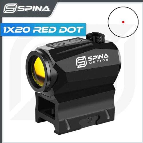 SPINA OPTICS Tactical 1x20 Compact 2 Moa Red Dot Scope Sight Reflex Riflescope For Real Firearms .308 5.56 7.62 AR15