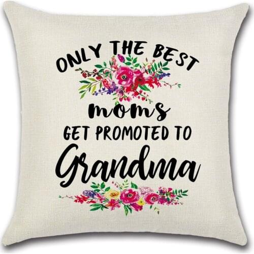 Happy Mothers Day Home Is Where My Mom Is Watercolor Style Block Print Cushion Cover Throw Pillow Cover Decoration