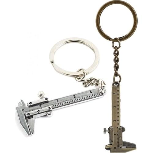 Universal Car Key Mini Vernier Caliper Keychain Car Turbo Key Chain Car Styling Accessories