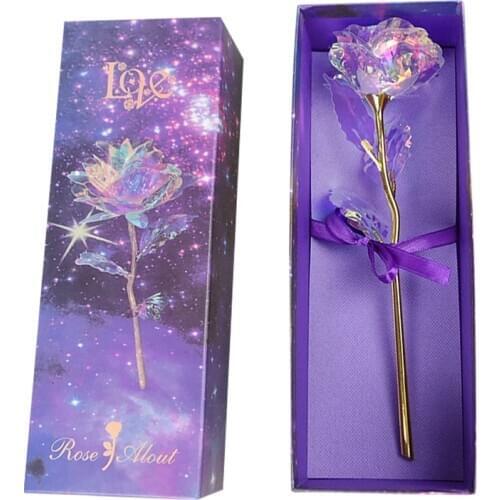 Eternal Artificial Flower 24k Foil LED Rose Flower Birthday Valentines Day Mothers Day Unique Gift for Wife Girlfriend