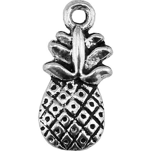WYSIWYG 10pcs 19x9mm Pineapple Charm Pendants For Jewelry Making 2 Colors Pineapple Pendants Charm