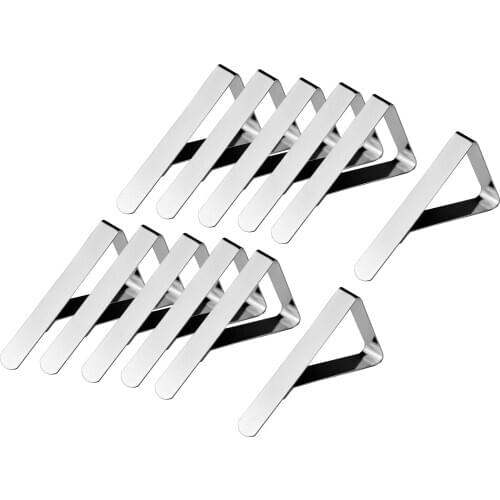 12 pcs/set Tablecloth Clips Picnic Table Clamps Stainless Steel Table Cloth Holders for Outdoor Indoor Use