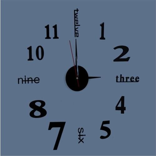 3d Mirror Wall Clock Modern Design Quartz Wall Clock Self-adhesive Modern Silent Art Analog Kitchen Diy