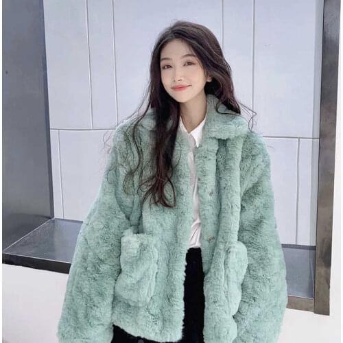 Wenfly Women Jacket New Korean Loose Lamb Wool Faux Fur Leopard Fur Coat Winter Thick Warm Streetwear Female Outerwear