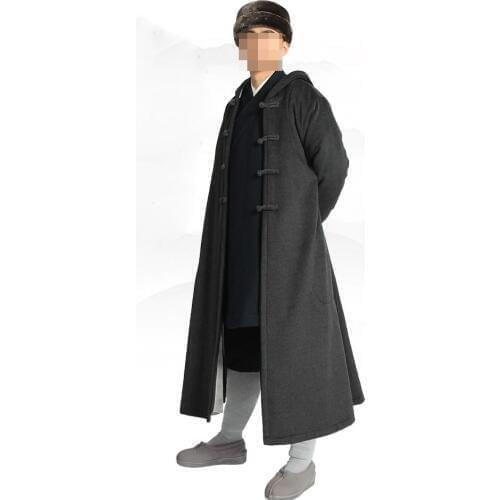 Unisex 5color unisex winter warm buddhist shaolin monks suits zen coat lay outfit meditation cloak kung fu martial arts robe