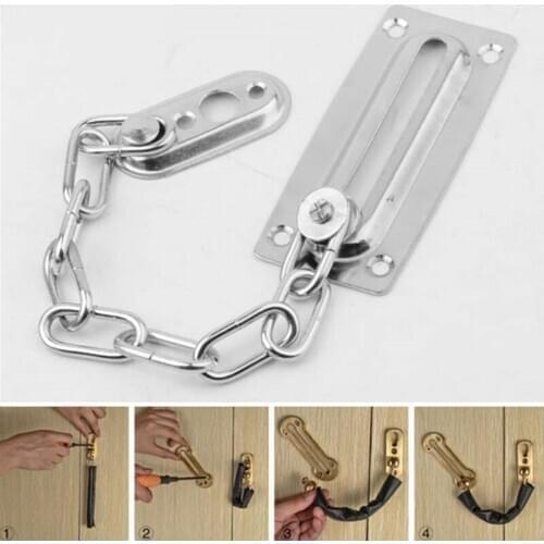 1PC Security Guard Chain Bolt Locks Safety Slide Bolt Door Chain Lock Guard Tone Cabinet Latch Anti-theft Door Hardware