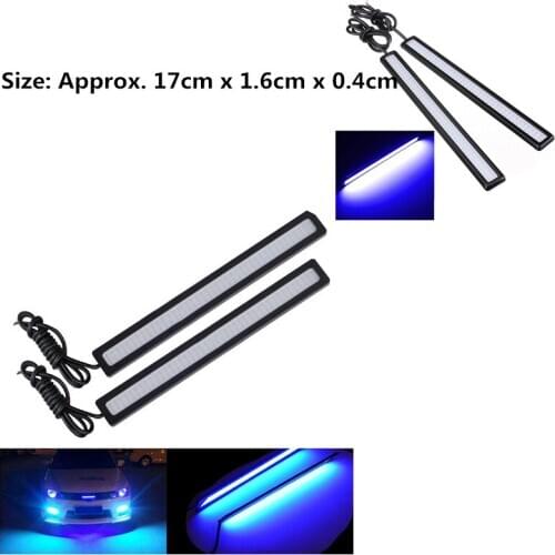 1pcs DC 12V 17cm Blue Super Bright LED Car COB Lights DRL Fog Driving Running Lamp Waterproof