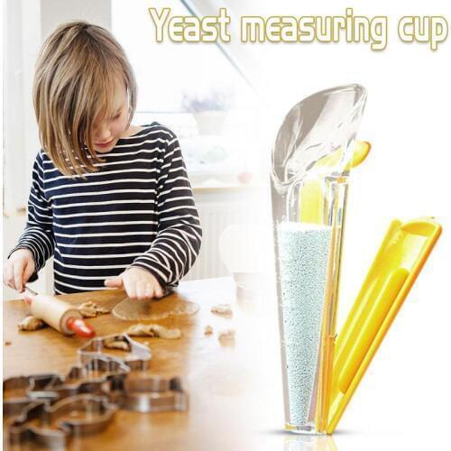 1pcs Yeast Measuring Cup With Sealing Clip Clamp Meter Device Accuracy Cake Bread Baking Kitchen Tools