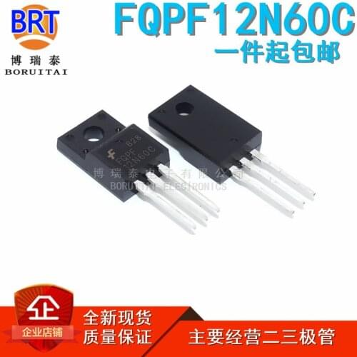10pcs/lot FQPF12N60C 12N60C 12N60 600V 12A MOSFET N-Channel transistor TO-220F new original
